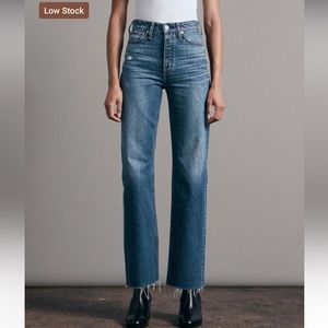 NWT RAG & BONE ALEX HIGH-RISE STRAIGHT JEANS size: 27, color: Ash